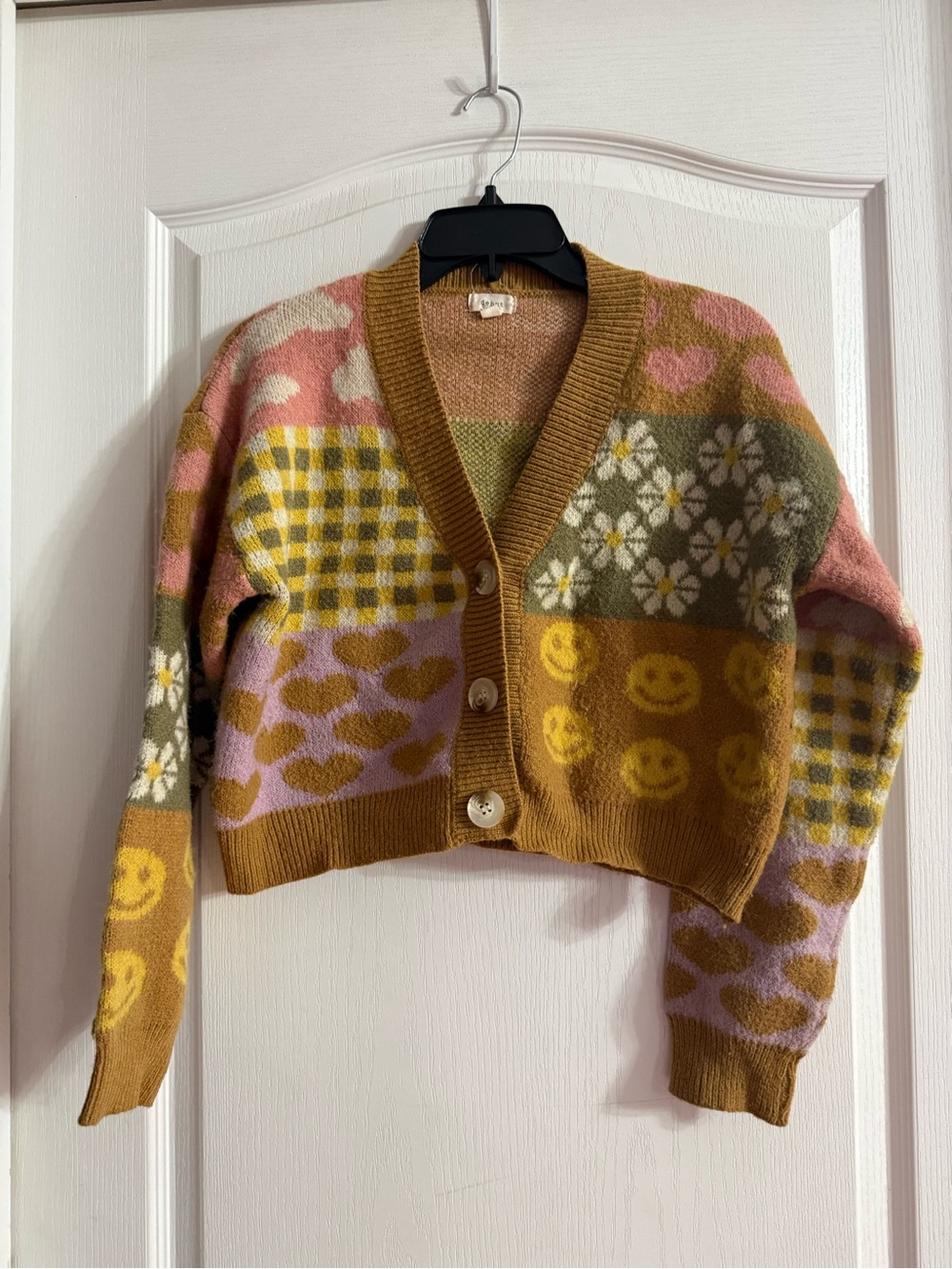 Debut Women’s Cropped Multi Print Cardigan Sz M. SP-39